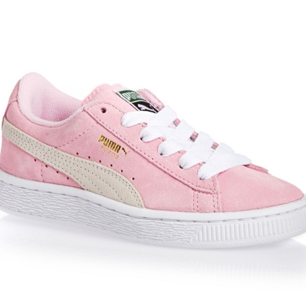 Puma Kids Suede Sneakers JR Pink Lady White/Gold